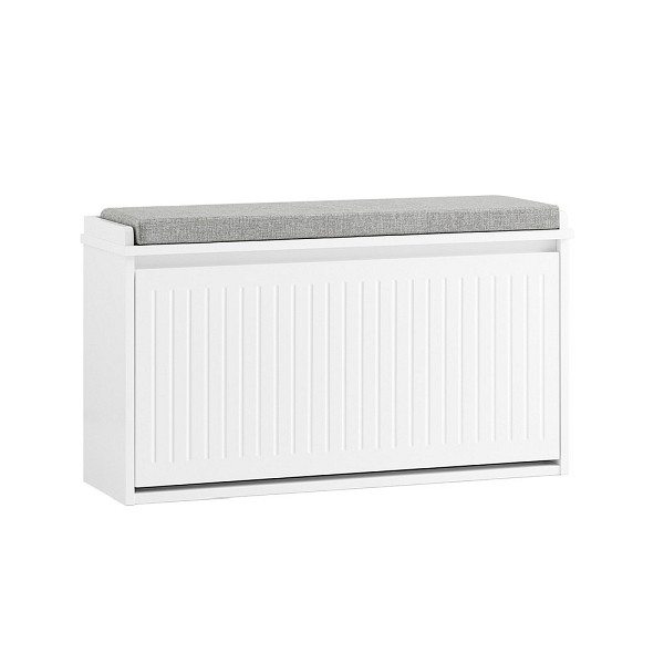 SoBuy Schuhbank mit einer Tür Weiß 80x26x45 cm, Funktional, FSR98-L-W