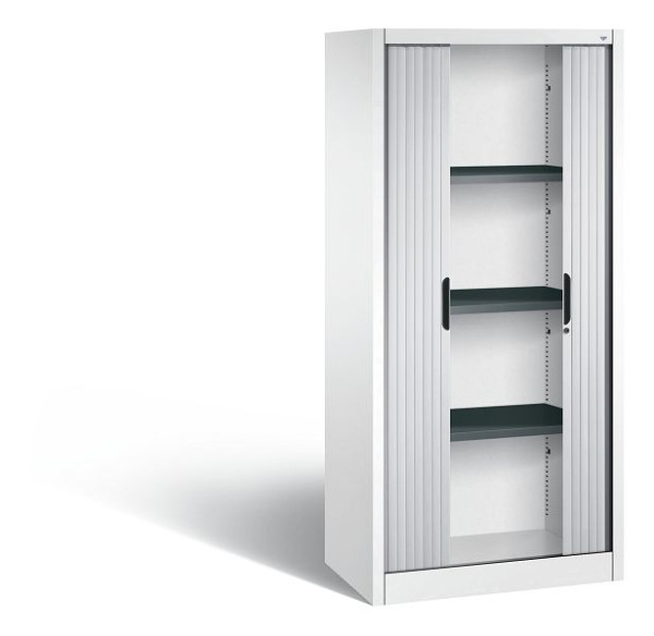 C+P Rollladenschrank Omnispace, H1660xB800xT420mm, Farbe: Verkehrsweiß / Weißaluminium, Griffmulde, 4 OH, 3211-00 S10124