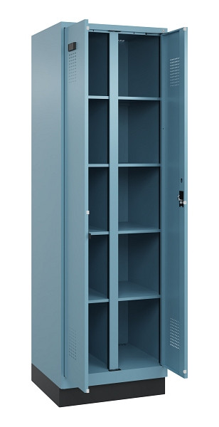 C+P Wäsche-Spind Evolo PLUS, mit Sockel, 2 Abteile, 1950x600x500mm, 0010/0010, Verschluss Zylinderschloss, 049022-20B S10048