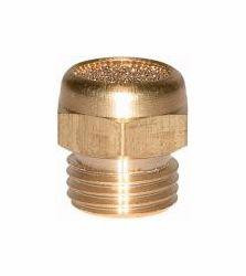 Riegler Schalldämpfer aus Sinterbronce, flache Ausführung, mit Messingsechskant und Messinggewinde, 116290