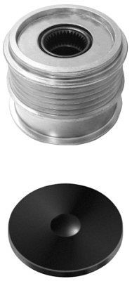 HELLA Generatorfreilauf, Gewindemaß: M16x1,5, Anzahl der Rillen: 5, mit Kappe, 9XU 358 038-691