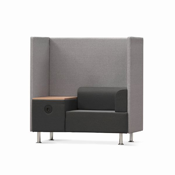 Rocada Be Soft Einzelsitz+ Tisch 125x129x68cm Schwarz/Grau, 1806-4-1