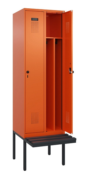 C+P Spind Evolo PLUS, 2 Abteile, 2120x600x815mm, 2004/2004, Drehriegel, Material Sitzfläche Kunststoff, 0490407-20F S10077