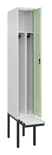 C+P Spind Evolo PLUS, 1 Abteile, 2120x300x815mm, 9016/6019, Haken 4, Zylinderschloss, Material Sitzfläche Kunststoff, 0490407-10F S10099