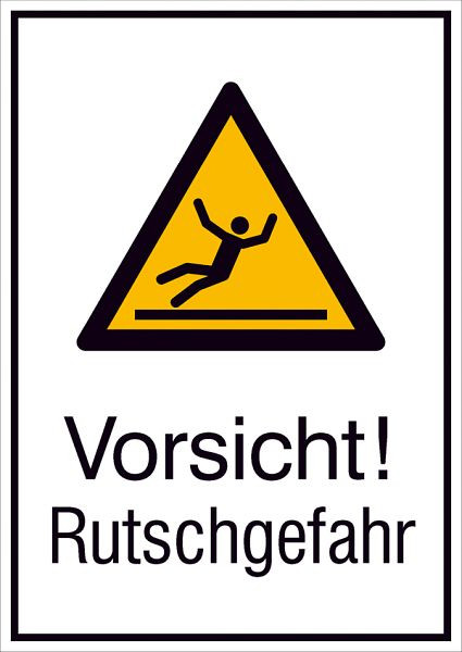SafetyMarking Warn-Kombischild, Vorsicht! Rutschgefahr, BxH 26,2x37,1 cm, Aluminium, 11.A8022