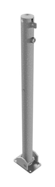 Schake Absperrpfosten Typ 460UV umlegbar, für Vorhangschloß, zum Aufdübeln, Ø 60mm, feuerverzinkt, 1 Öse, 460UV+1