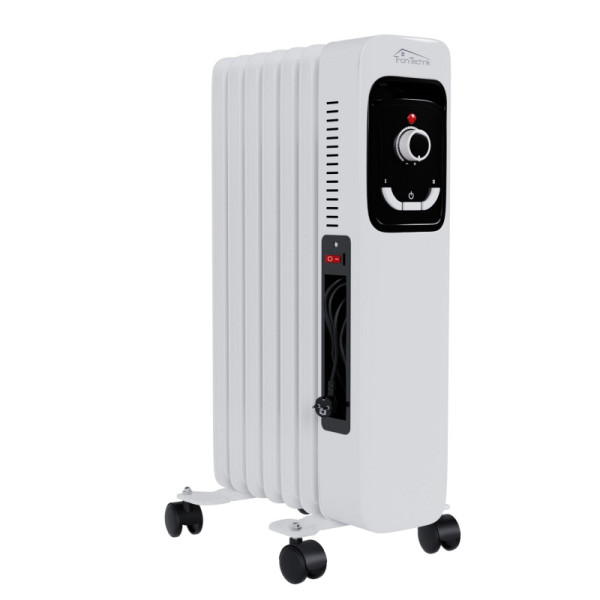 TroniTechnik Ölradiator Elektroheizung TT-OR 207 in weiß mit 7 Rippen und 1500 Watt, drei Heizstufen (600W, 900W, 1500W), 6303