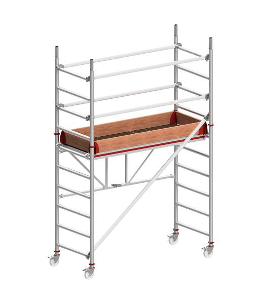 HYMER Fahrgerüst, klappbar mit Ausleger, Bühnenlänge 1,90 m, Rahmenteilbreite 0,80 m, Reichhöhe 3,57 m, 817704
