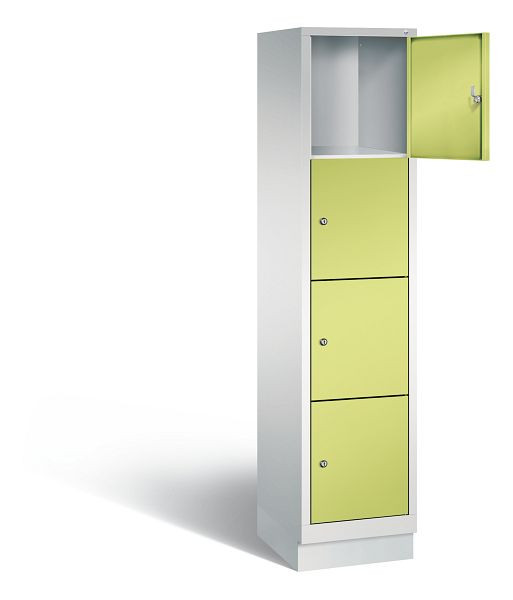 C+P Schließfachschrank Evolo, H1800xB420xT500mm, Farbe: Lichtgrau / Viridingrün, 48020-124 S10068