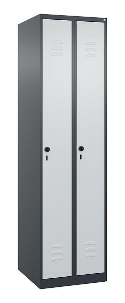 C+P Umkleidespind Classic PLUS, 2 Abteile, 1850x500x500mm, 7016/7035, Drehriegel, 080000-29 S10011