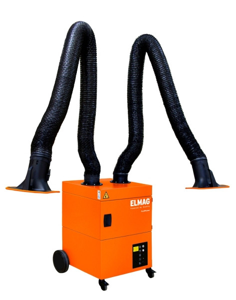ELMAG Absauganlage, fahrbar, Profi-Master, zweiarmig, mit 2 Absaugarmen Ø 150mm/4m in Schlauchausführung, 58657