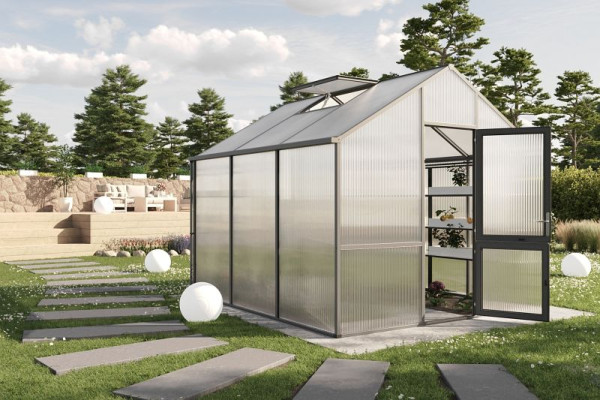 KGT Gewächshaus Modell Dahlie III, anthrazit-grau, 24300003