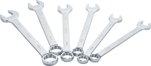 VIGOR Ring-Maulschlüssel Satz, Außen Sechskant Profil, Außen Doppelsechskant Profil, 6-teilig, 34, 36, 38, 41, 46, 50 mm, Anzahl Werkzeuge: 6, V7740/6