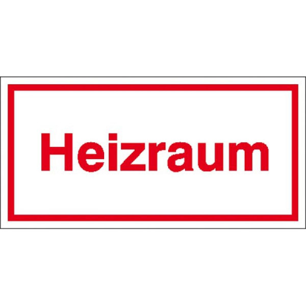 Stein HGS Hinweisschild zur Betriebskennzeichnung, Heizraum, 200x100mm/Folie, selbstklebend, 21.5045