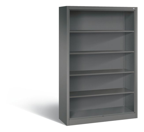 C+P Stahlregal mit Rückwand Acurado, H1950xB1200xT400mm, Farbe: Vulkangrau, 5 OH, 9360-000 S10022