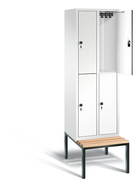 C+P Spind doppelstöckig Evolo, H2090xB610xT815mm, Farbe: Verkehrsweiß / Dekor Weiß, 48350-20 S10315