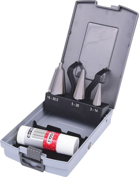 KS Tools HSS Co Blechschälbohrer-Satz, Kunststoffkassette 4-teilig, 336.0543
