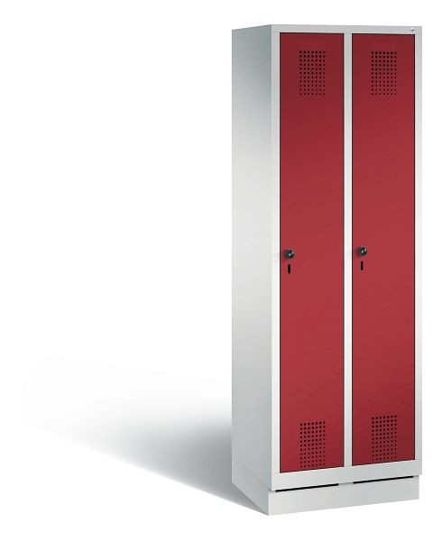 C+P Spind Evolo, 2 Abteile, H1800xB610xT500 mm, Grau/Rubinrot, 48020-20 S10127