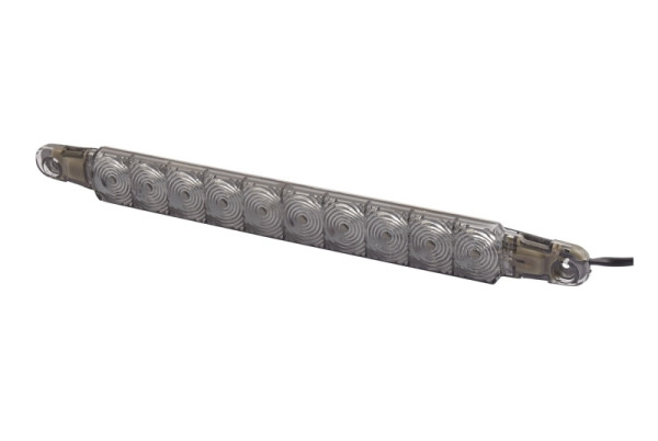 HELLA Zusatzbremsleuchte, LED, 12V, geschraubt/Anbau, Scheibenfarbe: rauchgrau, LED-Lichtfarbe: rot, 3000mm, offene Kabelenden, hinten, 2DA 343 106-021