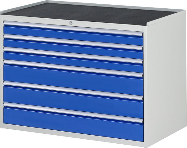 RAU Schubladenschrank Serie 7000, B1145xT650xH825mm, Schubladen: 3xH90, 3xH150mm, Metallauflage, 03-XXL5.9A-MT.11