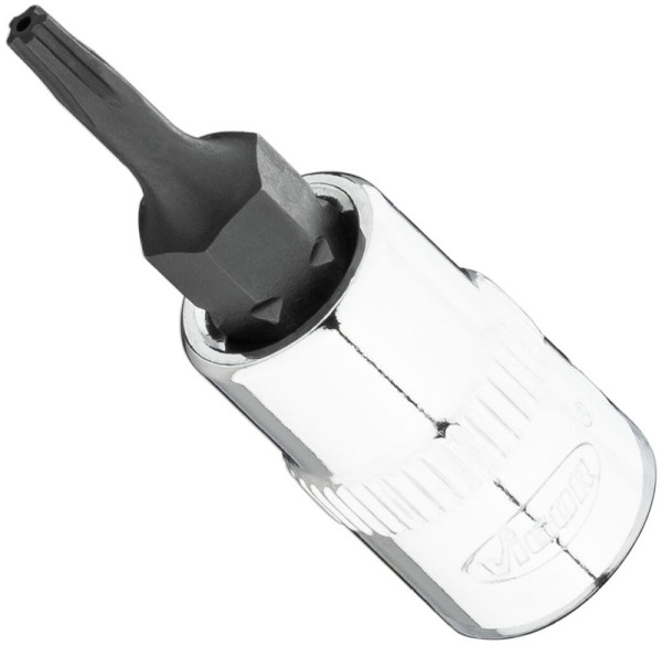 VIGOR T-Plus Schraubendreher-Einsatz, Vierkant 6,3 mm (1/4 Zoll), Innen 5-Stern Profil mit Zapfen, T8+H, V7037-IPR8