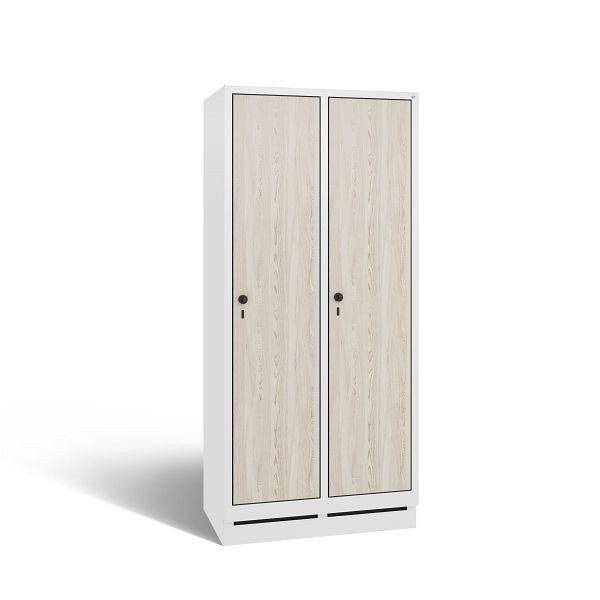 C+P Spind Evolo, 2 Abteile, H1800xB810xT500 mm, Weiß/HPL Esche, 48020-22B S10050