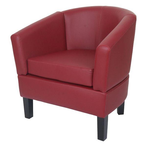Mendler Lounge-Sessel HWC-O17, Sessel Clubsessel Cocktailsessel, FSC®-zertifiziert Kunstleder, bordeaux, 110870