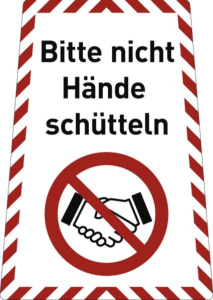 Moedel Bitte nicht Hände schütteln, Kombischild, Folie 199x280 mm, 103767