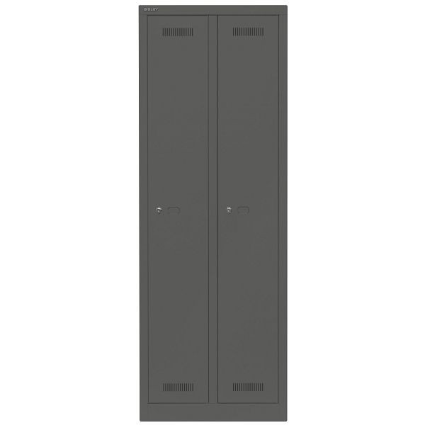 Bisley Garderobenschrank Monobloc™, 2 Abteile je 1 Fach, 634 anthrazitgrau, ML06D1634