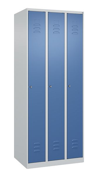 C+P Umkleidespind Classic PLUS, 3 Abteile, 1850x750x500mm, 7035/5023, Zylinderschlösser, 080000-39 S10027