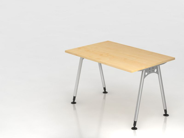 Hammerbacher Schreibtisch A-Fuß 120x80cm, Ahorn, Rechteckform, VAS12/3/S