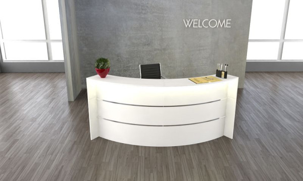 Kerkmann Bari Bogentheke, B 2574 mm x T 1225 mm x H 1120 mm, Farbe: weiß, 21354010