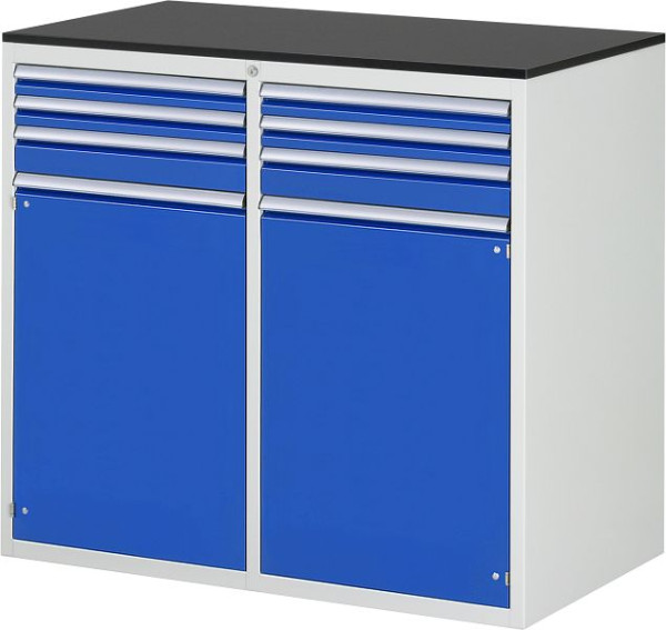 RAU Schubladenschrank 7000, 1145x650x1030mm, li: 2x60, H90mm, Flügeltür, re: Schublade 2x60, H90mm, Flügeltür, melaminharzbeschichtet, 03-LL7.13.13A-M.11