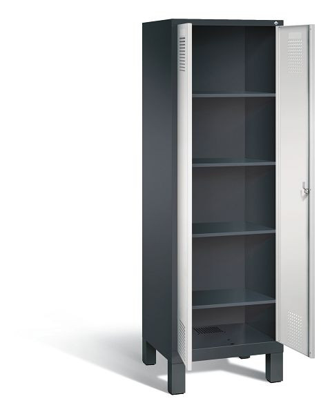 C+P Wäsche-Spind Evolo, H1850xB610xT500mm, Farbe: Schwarzgrau / Lichtgrau, 48212-20b S10063