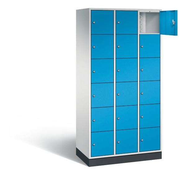 C+P Schließfachschrank Intro, H1950xB920xT490mm, Farbe: Lichtgrau / Lichtblau, 8670-301 S10002