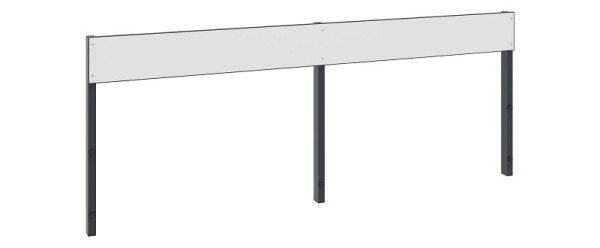 C+P Rückenlehne 1-seitig, Feuchtraum, H796xB1960 mm, Schwarzgrau/HPL Weiß, 8062-732 S10001
