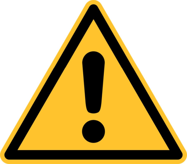 Eichner Warnschild "Allgemeines Warnzeichen", Seitenlänge 20 cm, Aluminium geprägt, Stärke 0,4 mm, 9225-12014-020