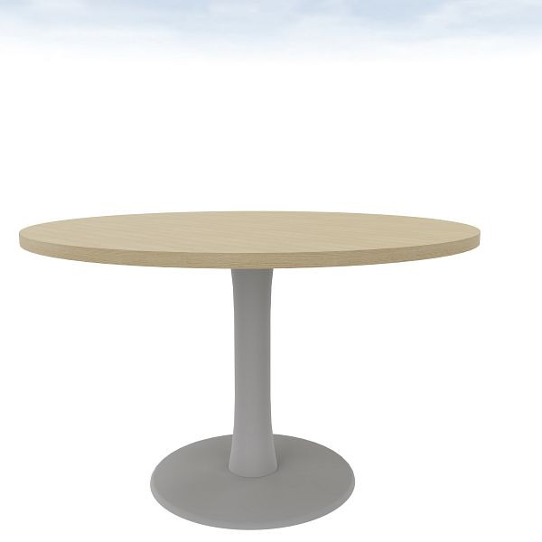 Quadrifoglio Konferenztisch IDEA, rund, Durchmesser 120cm Farbe: Platte Eiche Hell / Gestell Alufarbig, COTC12C/472E