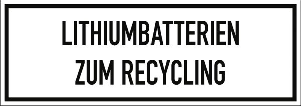 Moedel Gefahrzettel Lithiumbatterien zum Recycling, Folie, 148x52 mm, VE: 500 Stück/Rolle, 98530