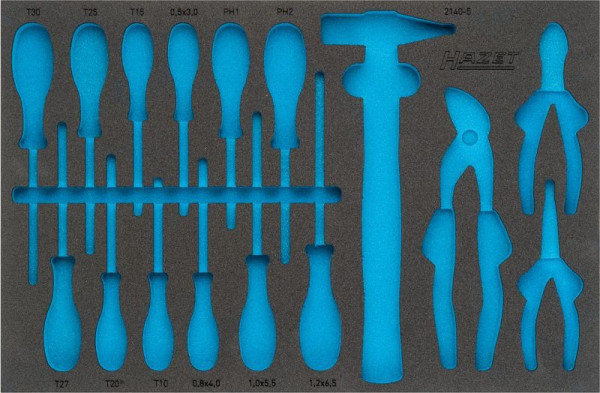 Hazet 2-Komponenten Weichschaum-Einlage, für 163-330/16 Abmessungen / Länge: 519 mm x 342 mm Ordnungssystem Größe: 3/3 (519 x 342 mm), 163-330L