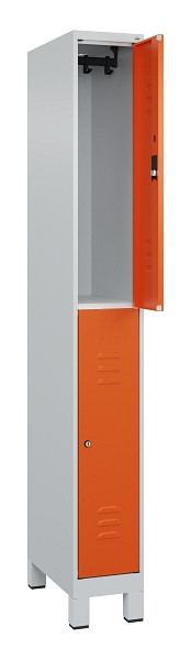 C+P Doppelstock-Spind Classic PLUS, Füße, 1 Abteil, 1950x250x500mm, 7035/2004, 080310-19 S10075