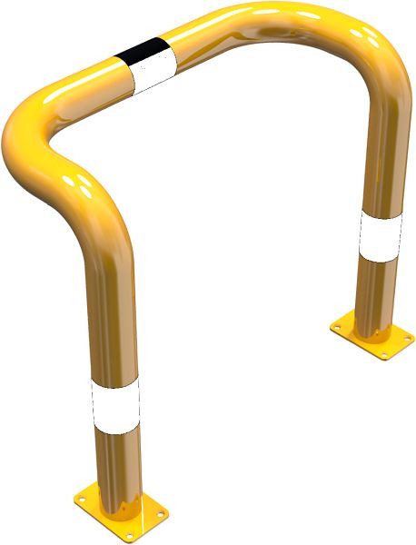 Schake Rammschutzbügel Doppelbügel, vertiefte Ausführung, mit 2 Standpfosten, Breite: 750 mm, Höhe Überflur: 650 mm, zum Aufdübeln, 477_72PBG