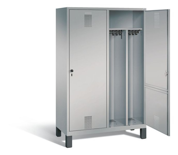 C+P Schwarz-Weiss-Spind Evolo, H1850xB1190xT500mm, Farbe: Weißaluminium, 48210-40 S10071