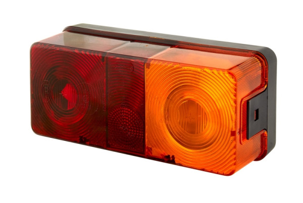 HELLA Heckleuchte, Glühlampe, 12V, Anbau/geschraubt, Lichtscheibenfarbe: rot/gelb, Stecker: Schraubkontakt, links/rechts, 2SD 002 582-127
