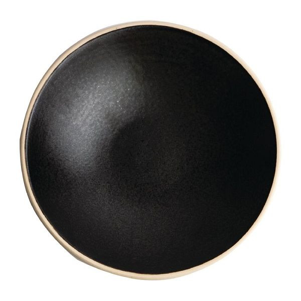 Olympia Canvas flache Schale schwarz 20cm, VE: 6 Stück, FA319
