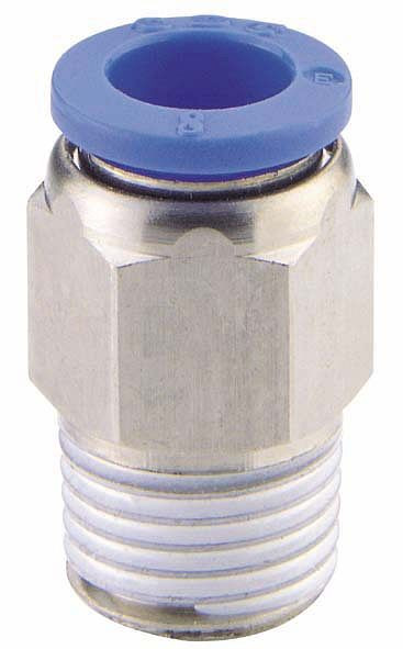 timmer B-GEk-8-1/4-MSv-bl, Gerade Einschraubverschraubung konisch, Gewinde PTFE-beschichtet, Schlauch-Ø: 8 mm, Gewinde: 1/4", VE: 10 Stück, 03010604