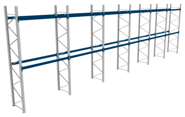 BITO Palettenregal P3 5005x1100x17100 Komplettregal, 2E, 800 RAL5010 U, 56521