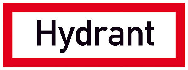 SafetyMarking Hinweisschild für die Feuerwehr, Hydrant, BxH 29,7x10,5 cm, Aluminium, 11.2576