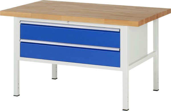 RAU Werkbank Serie 8000 - Modell 8325, B1500 x T900 x H840-1040 mm, Systemunterbau B1235 x T850 x H800-1000 mm, 03-8325A2-159B4H.11