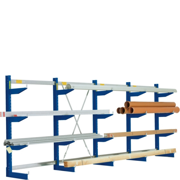 BITO Kragarmregal Set /2480x3245x620 NT500 IPE120 TypL 4 Ständer 1-seitig RAL5010, C0670-0012